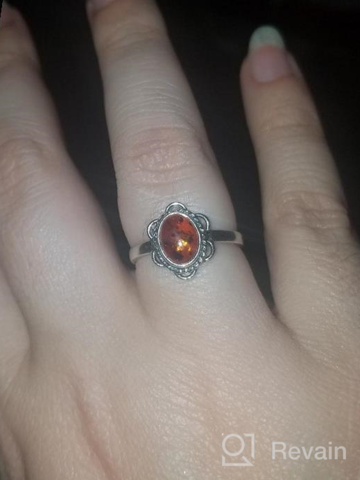 img 1 attached to 💍 Exquisite Ian and Valeri Co. Amber Sterling Silver Victorian Style Small Oval Ring: Timeless Elegance for All Occasions review by Brad Davis