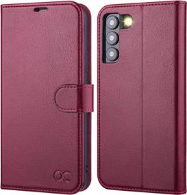 img 4 attached to Galaxy S22 5G Wallet Case: OCASE PU Leather Folio With Card Holders, RFID Blocking & Kickstand, Shockproof TPU Inner Shell, 6.1 Inch Phone Cover (2022) In Burgundy