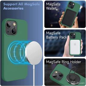 img 3 attached to Kimguard Silicone Magnetic Case for iPhone 13 Magsafe - Green: 6.1 inch 2021 Silicone Phone Case with Microfiber Lining