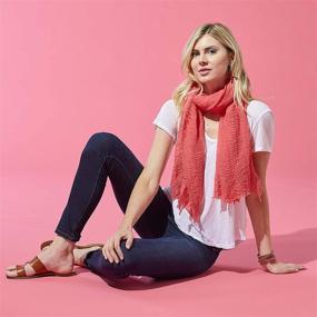 img 1 attached to 🎀 Stylish Pashmina-Like Women's Accessories: Tickled Pink Lightweight Scarves & Wraps