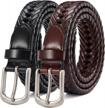2 pack men's braided leather belts in gift set box by chaoren - versatile and fashionable accessory for every occasion logo