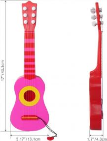 img 1 attached to Cute And Educational: Introducing The WEY&FLY Kids Toy Guitar With 6 Strings For Developing Baby Rhyme And Musical Skills