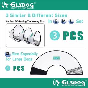 img 3 attached to 3 PCS GLADOG Soft Dog Cone Collar - Except XL Size - Adjustable E-Collar For Large/Medium/Small Dogs & Cats After Surgery Recovery