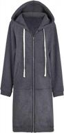 stylish plus size hoodie with pockets - women's long tunic zip-up sweatshirt jacket for casual wear logo