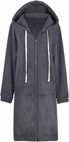 img 4 attached to Stylish Plus Size Hoodie With Pockets - Women'S Long Tunic Zip-Up Sweatshirt Jacket For Casual Wear
