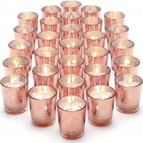 img 4 attached to 36Pcs Rose Gold Votive Candle Holders - Perfect For Rose Gold Party Decorations, Weddings, Bridal Showers, And Valentine'S Day Table Decor - Tea Light Candle Holder Set For Stunning Centerpieces