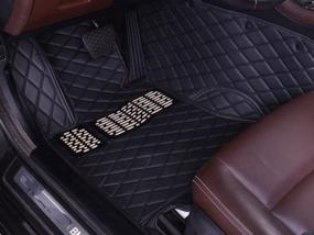 img 3 attached to 🚗 Black Custom Fit All-Weather 3D Covered Car Carpet Floor Liner Mats for Lexus LS LS 460 600h with Black Stitching