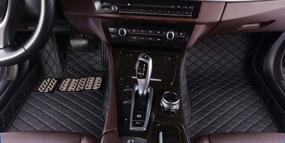 img 2 attached to 🚗 Black Custom Fit All-Weather 3D Covered Car Carpet Floor Liner Mats for Lexus LS LS 460 600h with Black Stitching