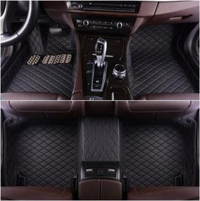 img 4 attached to 🚗 Black Custom Fit All-Weather 3D Covered Car Carpet Floor Liner Mats for Lexus LS LS 460 600h with Black Stitching