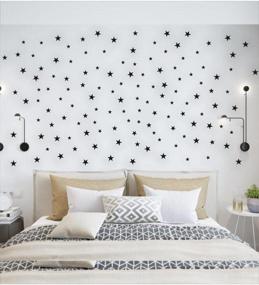 img 3 attached to 🌟 155-Piece Mix Star Wall Decals for Kids Room - Black, 1"-4" Sizes