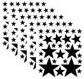 img 1 attached to 🌟 155-Piece Mix Star Wall Decals for Kids Room - Black, 1"-4" Sizes