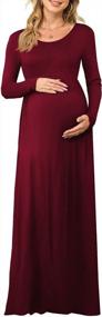 img 2 attached to Empire Waist Pregnancy Maxi Dress With Pockets - Xpenyo Maternity Casual Dress