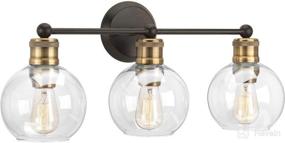 img 4 attached to 💡 3-Light Antique Bronze Coastal Bath Vanity Light with Clear Glass - Hansford Collection