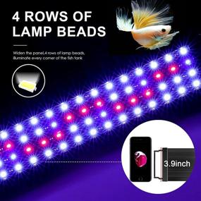 img 1 attached to AQQA Aquarium Lights: Fish Tank LED Light with Extendable Brackets - Waterproof Full Spectrum Blue Red White LEDs & External Timer Controller for Freshwater Planted Tanks (18W, 18"-24")