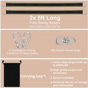img 3 attached to Swing With Confidence: JJDPARTS Tree Swing Straps With Safety Locks And Storage Bag - Set Of 2