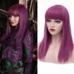 mal long purple wig with cap for women & girls - perfect for parties, costumes, and halloween - mersi s037 logo
