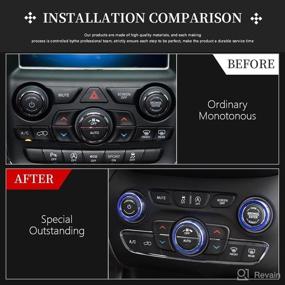 img 3 attached to Enhance Your Jeep Grand Cherokee with LECART Blue Car Interior Radio AC Knob Covers 2014-2022