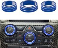 enhance your jeep grand cherokee with lecart blue car interior radio ac knob covers 2014-2022 logo