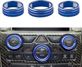 img 4 attached to Enhance Your Jeep Grand Cherokee with LECART Blue Car Interior Radio AC Knob Covers 2014-2022