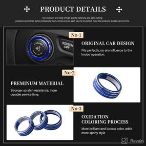 img 2 attached to Enhance Your Jeep Grand Cherokee with LECART Blue Car Interior Radio AC Knob Covers 2014-2022