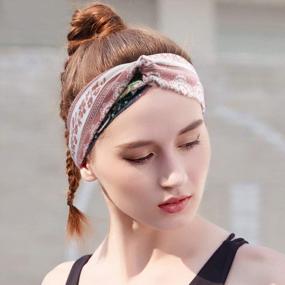 img 2 attached to 20-Pack Boho Floral Headbands, Exacoo Elastic Bandanas Hair Accessories For Women Criss Cross Hair Wrap Knotted Headbands