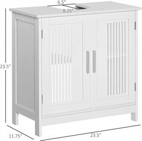 img 2 attached to Organize Your Bathroom With Kleankin'S Modern Under Sink Cabinet: Pedestal Cupboard With Adjustable Shelves In White