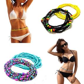 img 2 attached to 🌈 Colorful African Women's Jewelry - Tuoshei Summer Jewelry for Body Adornment