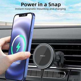 img 1 attached to 🔌 15W Magnetic Wireless Car Charger Mount - XWXELEC Hook Car Air Vent and Stick on Dashboard for Magsafe iPhone 13, 12, Pro, Pro Max, Mini - Fast Charging, Auto-Alignment, Strong Magnetic Car Phone Holder