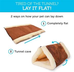 img 1 attached to 2-in-1 Fleece Tunnel Tube Cave Cat Bed - Ideal for Indoor Cats and Kittens, Self-Warming Pet Igloo with Covered Mat Pad