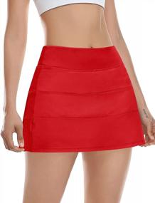 img 3 attached to Women'S 4-Pocket Tennis Skirt: Athletic Golf Skort With Shorts For Workout, Running, And Sports Activities
