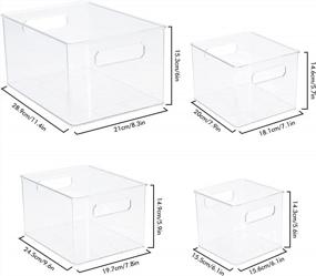 img 2 attached to Elabo Set Of 4 Kitchen Organization Pantry Storage Bins, Refrigerator Organizer Bins, Food Storage Organizer Bins With Handle For Kitchen Cabinet, Freezer, Fridge, Countertop, Clear Plastic BPA Free