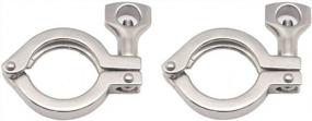 img 1 attached to Premium Quality Beduan 1.5" Sanitary Tri Clamp - Heavy Duty 304 Stainless Steel - Pack Of 2 With Wing Nut For Ferrule TC 1.5