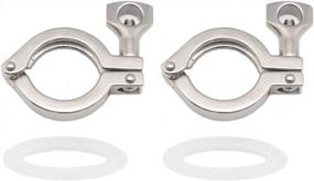 img 2 attached to Premium Quality Beduan 1.5" Sanitary Tri Clamp - Heavy Duty 304 Stainless Steel - Pack Of 2 With Wing Nut For Ferrule TC 1.5