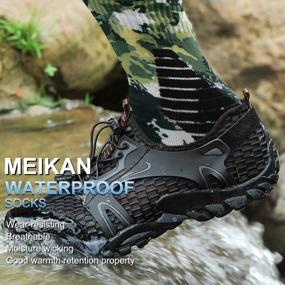 img 1 attached to Unisex Digital Printed 100% Waterproof Hiking Trekking Wading Socks 1 Pairs - MEIKAN