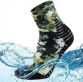 img 4 attached to Unisex Digital Printed 100% Waterproof Hiking Trekking Wading Socks 1 Pairs - MEIKAN