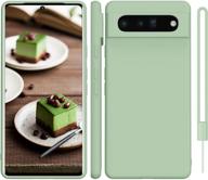 eestbela google pixel 6 case силиконовый чехол с тканью из микрофибры тонкий защитный чехол для google pixel 6 green логотип