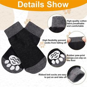 img 2 attached to 🧦 Premium Dark Color Medium Dog Socks & Slippers – 4 Sets, 16 Pieces Paw Protectors for Small & Medium Pets – Ideal for Indoor Wear