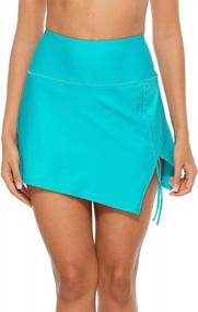 img 2 attached to Women'S High Waisted Split Swim Skirt With Built-In Panty - Stylish And Sporty!