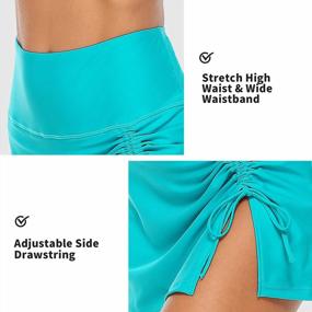img 1 attached to Women'S High Waisted Split Swim Skirt With Built-In Panty - Stylish And Sporty!