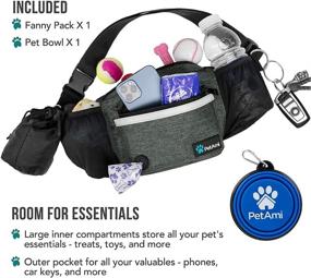 img 3 attached to 🐾 PetAmi Dog Fanny Pack: The Ultimate Treat Pouch and Accessories for Dog Walking, Training, and Outdoor Activities (Charcoal)