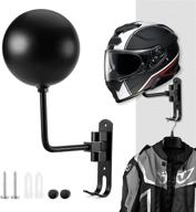 🏍️ pahtto motorcycle helmet rack: 180 degree rotation helmet holder wall mount with double hook for coats, caps, hats & more logo