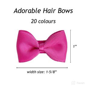 img 2 attached to INSRING Baby Girls Tiny Hair Clips: 40 Pieces, 20 Colors, Grosgrain Ribbon Hair Bows, Non-Slip Snap Barrettes for Babies & Toddlers