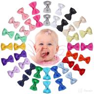 insring baby girls tiny hair clips: 40 pieces, 20 colors, grosgrain ribbon hair bows, non-slip snap barrettes for babies & toddlers logo