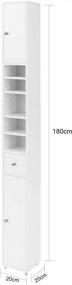 img 2 attached to White Bathroom Tall Cabinet With Drawer & Shelves - Haotian BZR34-W