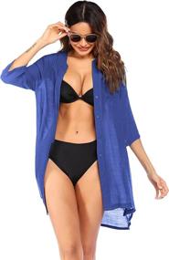 img 3 attached to 👗 Stylish Buttoned Beachwear Coverups by Ekouaer: Must-Have Women's Clothing for Swimsuits & Cover Ups