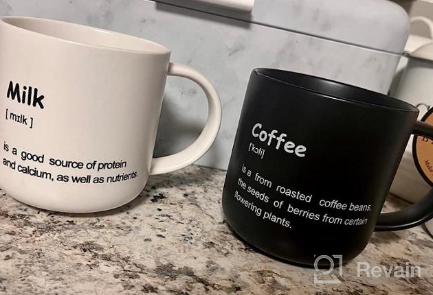 img 1 attached to Set Of 2 Black & White Couple Mugs - Fun Novelty Coffee/Tea Cup Set For Home/Office, Perfect Wedding Gift For Mr. And Mrs., 15 Oz. Unique Cup Designs For Couples review by Sergio Guardado