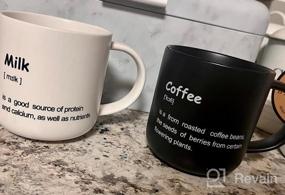 img 5 attached to Set Of 2 Black & White Couple Mugs - Fun Novelty Coffee/Tea Cup Set For Home/Office, Perfect Wedding Gift For Mr. And Mrs., 15 Oz. Unique Cup Designs For Couples