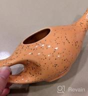 img 1 attached to HealthGoodsIn Premium Handcrafted Durable Ceramic Neti Pot With Salt For Sinus - Dishwasher Safe 225 Ml., Freckle Pattern - (Orange) review by Eric Broad