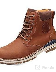 img 1 attached to Lightweight And Non-Slip Men'S Oil Full Grain Leather Mid Ankle Boots For Outdoor All-Match Style review by Demian Shah