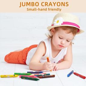 img 3 attached to Lebze Toddler Crayons, 24 Colors Non Toxic Crayons For Kids Ages 2-4, Easy To Hold Jumbo Crayons For Kids, Safe For Babies And Children Flower Monaco